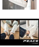 Casual Men's Sneakers Autumn 2025 New Style Winter Pure White Fiberglass Synthetic Lining Rubber Sole Unisex Leisure Shoes - M & M Global