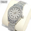 2025 Hot Fashion Gold Watches Women Luxury Stainless Steel Elegant Iced Diamond Jewelry Quartz Wristwatch Ladies Dropshipping - M & M Global