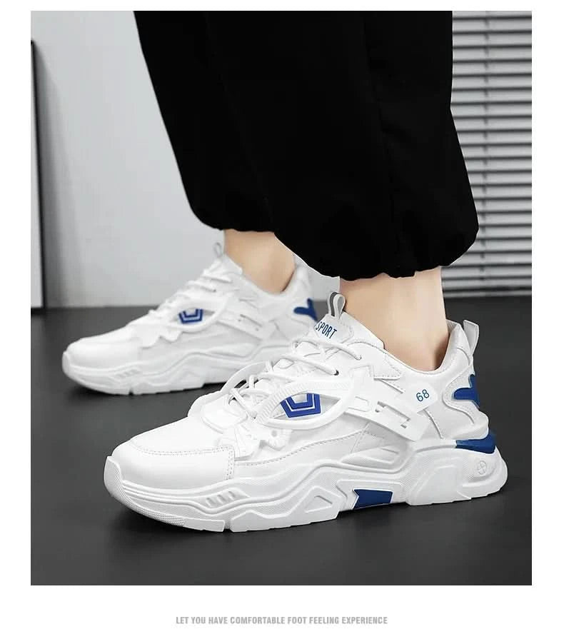 Student height increasing shoes four season new thick sole men's casual sports shoes soft sole comfortable outdoor running shoes - M & M Global
