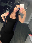 Summer Casual Sexy Square Neck Sleeveless Women's Dress