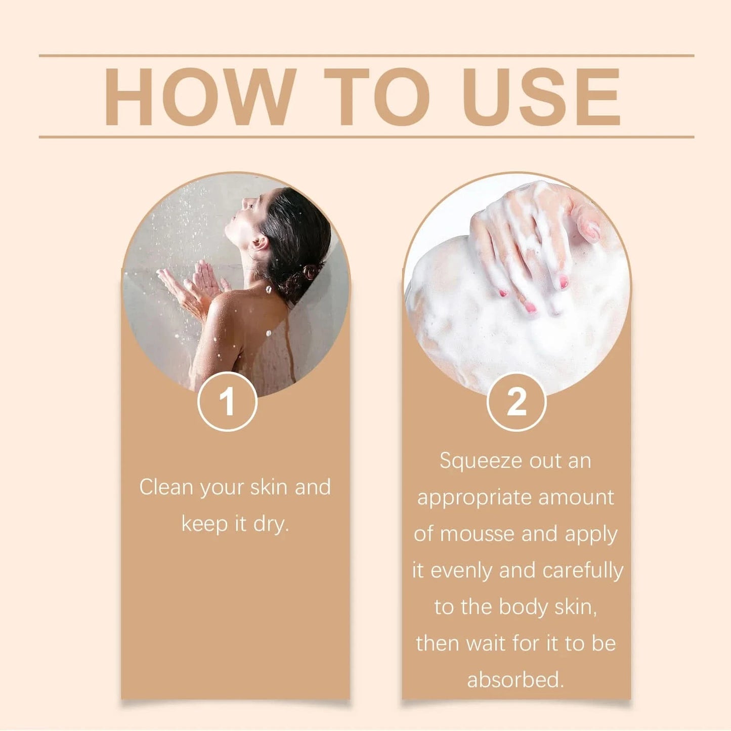 Ouhoe Sunless Tanning Mousse Natural Bronzer Summer Beach Outdoors Moisturizing Flawless Face Body Tanning Mousse - M & M Global