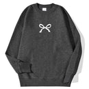 Casual Women's Sweatshirts Kawaii Bow Graphic Prints Pullover Comfortable Warm Oversize Hoodie Autumn Fleece Soft Female Clothes