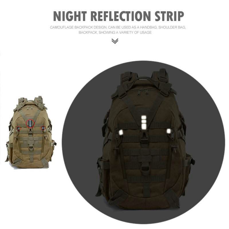 40L Tactical Backpack for Men Camping Hiking Backpacks Reflective Outdoor Travel Bags Survival Molle Climbing Rucksack Bag - M & M Global