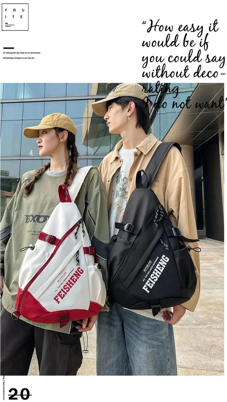 Techwear Style Outdoor Motorcycle Sport Single Shoulder Backpack Unisex Hip Hop Multifunction Chest Bag Tactical Crossbody Bag - M & M Global
