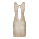 2024 Summer Sexy One Neck Cut Out Circle Decoration Corset Slim Beach Mini Dress Women Seaside Beachwear Swimwear Cover Up A2796 - M & M Global