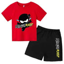2025 Summer Short sleeved Round neck T-shirt+Shorts Set Ninja Children's Printed Boys and Girls' Cotton Breathable Children's Ca - M & M Global