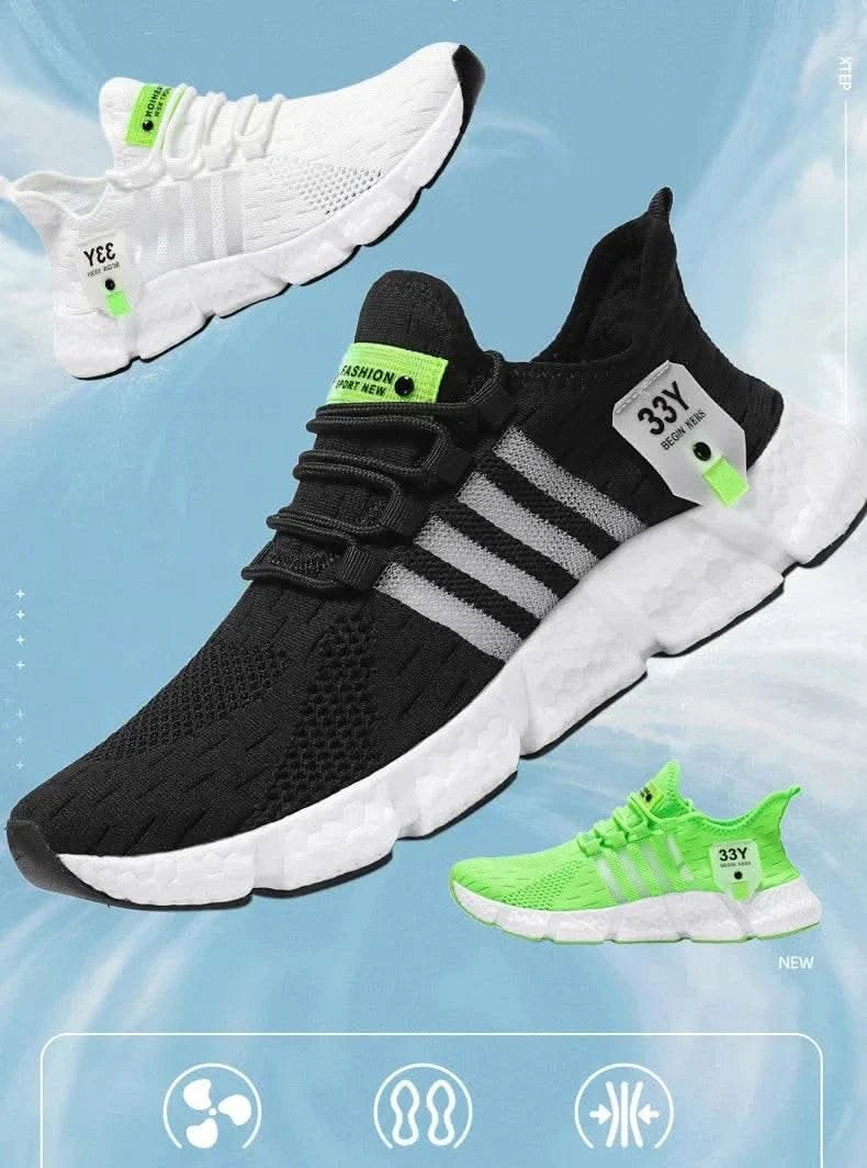 Breathable Mesh Men Shoes Trendy Lightweight Walking Flats Plus Size Male Tennis Sneakers Outdoor Running Fitness Shoes 2025 - M & M Global