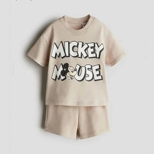 Cartoon Suits New Short Sleeve Outfits New Trendy Casual Costume For Boys Child 2025 Summer Wear Cute Round Neck TShirt+Shorts - M & M Global