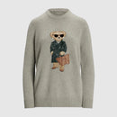 2025s Holiday Metallic Bear Sweater Cashmere Knit Pullover Autumn Winter Long Sleeve Women Knitwear Top Coat Relaxed Fit Clothes