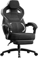 Fabric Gaming Chair with Footrest, Big and Tall Gamer Chair with Lumbar Support, Wide Back Computer Chair for Heavy People