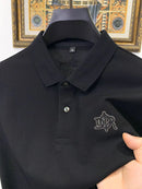 100% pure cotton high-end fashionable short sleeve summer new high-quality men's business casual polo shirt luxury brand T-shirt