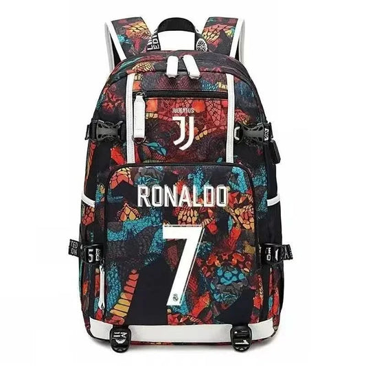 Messi C Ronaldo football bag star around high school students male and female large capacity backpack can be customized - M & M Global