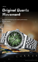 POEDAGAR Fashion High Quality Men Clock Waterproof Date Week Watch For Man Stainless Steel Luxury Quartz Men's Watches Reloj+Box