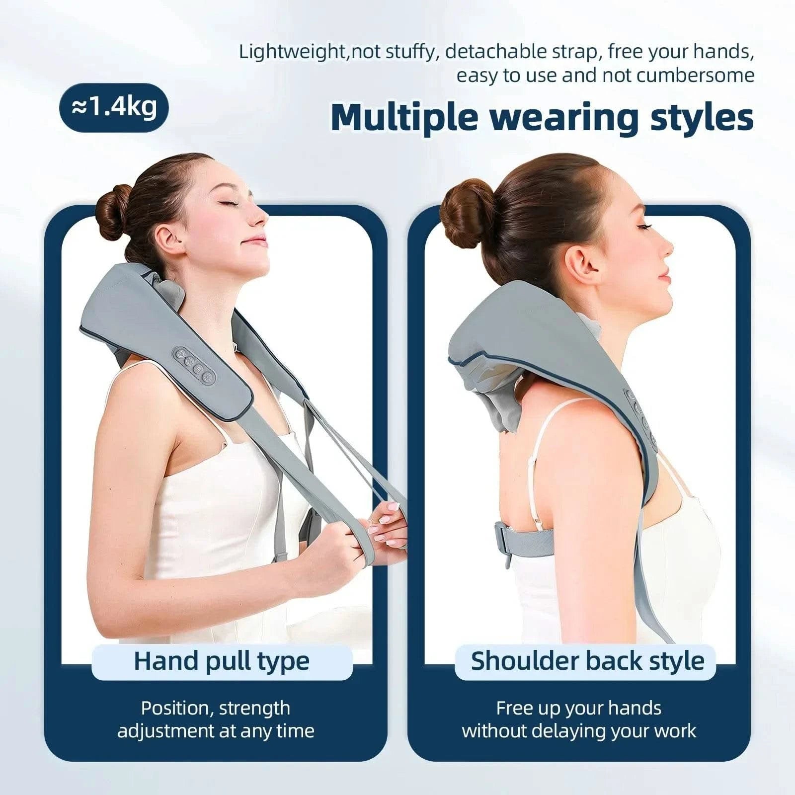 20W Wireless Trapezius Massager Neck And Shoulder Kneading Massager Neck And Back Massager Shawl Neck Cervical masajeador - M & M Global