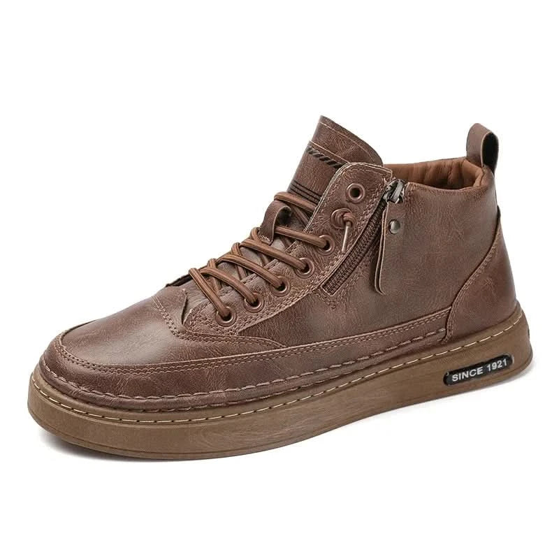 Men Boots Winter High Top Leather Shoes Fashion Cotton Shoes Fashion Ankle Boots Business Casual Outdoor Shoes Male Sneakers New - M & M Global