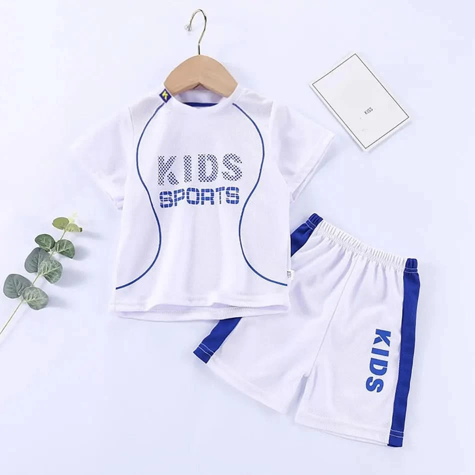 Children Summer Short Sleeve Football Basketball Suit Clothing Set Boy Girl Jersey Quick Drying Breathable Kids Sports Wear - M & M Global