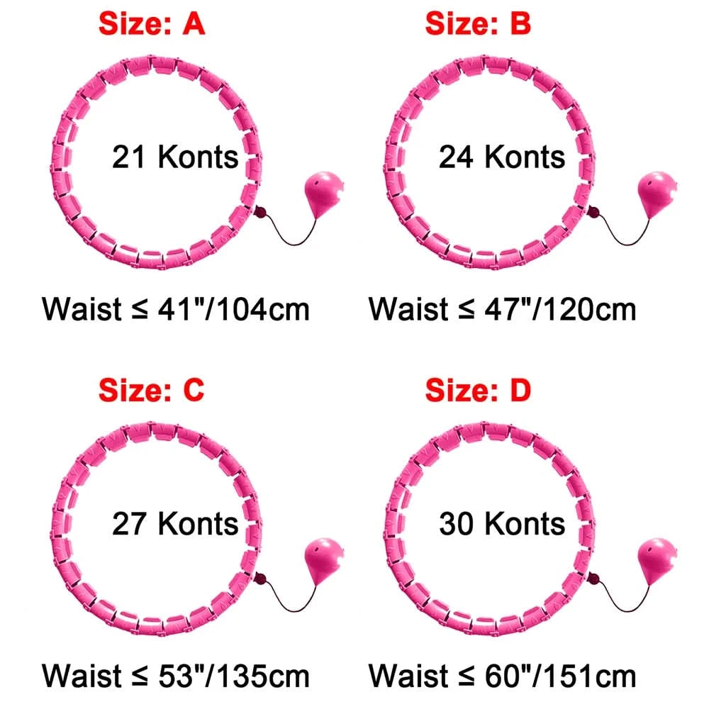 21/24/27/30 Knots Sport Fitness Hoops Abdominal Thin Waist Exercise Massage Hoop Fitness Equipment Gym Home Training Weight Loss - M & M Global