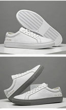 Italian Genuine Leather Men's Shoes 2024 Designer White Shoes Comfy Walking Shoes Lace-up Business Outdoor Zapatos Para Hombre - M & M Global