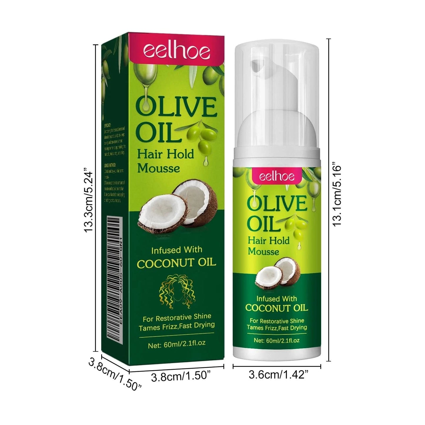 Olive Oil Hair Hold Mousse Anti Frizz Lasting Nourishing Natural Hair Wave Curl Fluffy Hairspray Hair Hold Spray for Hairstyle - M & M Global