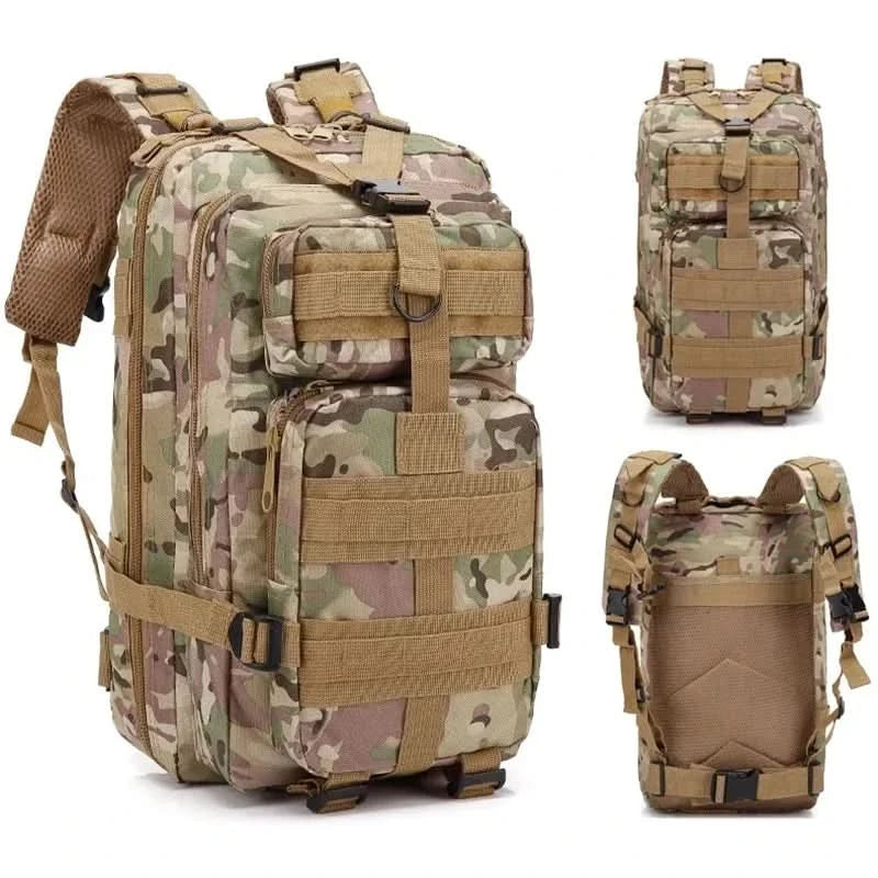 Men's Classic Tactical Backpack Travel Sports Camouflage Bag Outdoor Climbing Hunting Backpack Fishing Hiking Nylon 3P Pack Bag - M & M Global