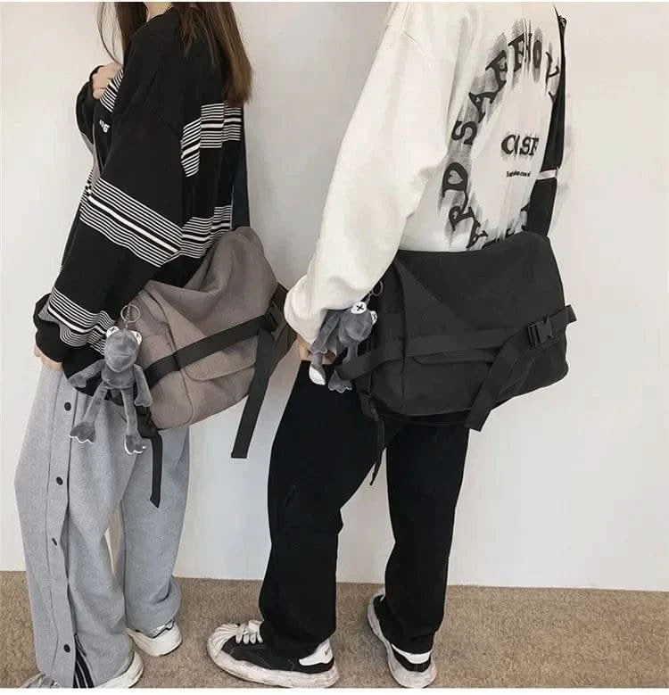 Canvas Messenger Bag Ladies Big Capacity Handbags Shoulder Bag Youth Girls Student School Bags Fashion Men Crossbody Bags Bolsos - M & M Global