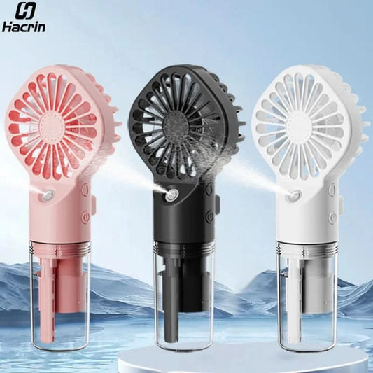 Portable Humidifier Fan Mini Handheld Mist Fan Portable USB Rechargeable Handheld Fan with Humidifier Mini Water Spray Hand Fan - M & M Global