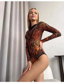 2025 Fashion Sexy Swimsuit 3d Digital Printing Women's Swimsuit Bikini Suit Long Sleeve Sun Protection Surfing Swimsuit Bathing - M & M Global