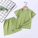 Children's Pajamas Modal Short-sleeved Suit Summer Pajamas Children's Clothing High Waist Belly Protection Home Clothes - M & M Global
