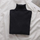 Korean High Collar Knitted Long Sleeve Base Shirt Pure Color Slimming Versatile Underwear Elegant Inner Long Top Women's Fashion