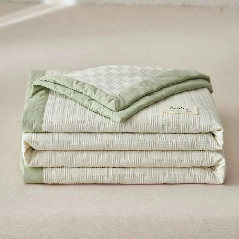Single Bed/Queen Bed/King Bed Good Quality Jacquard Craftsmanship Soybean Fiber Summer Quilt - M & M Global
