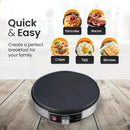 Electric Crepe Maker, Nonstick Multi-Function Tortilla Machine, Ideal for Crepes, Pancakes & Roti, Wooden Spatula & Batter Sprea - M & M Global