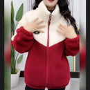 Korean Style Loose Thickened Patchwork Cotton Jacket Autumn Winter Women's Fashion Student Lamb Velvet Coat Casual Outerwear