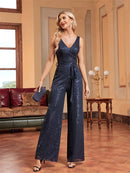 Elegant V-Neck Sequins Evening Dresses Long Luxury Women Formal Wedding Party Prom Cocktail Gowns