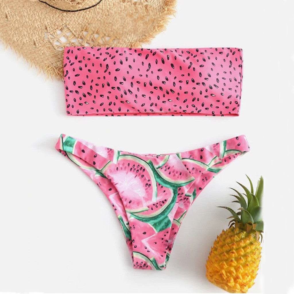 Bikinis Sets Swimsuit For Women Print Tube Up Two Pieces Bikini Push-Up Swimwear Beachwear For WomenFeminine Bikinis - M & M Global
