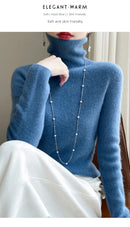 Autumn And Winter Knitted Pullover High-Neck Sweater, High-Elasticity, Fashionable And Comfortable Long-Sleeved Women's TopRY128