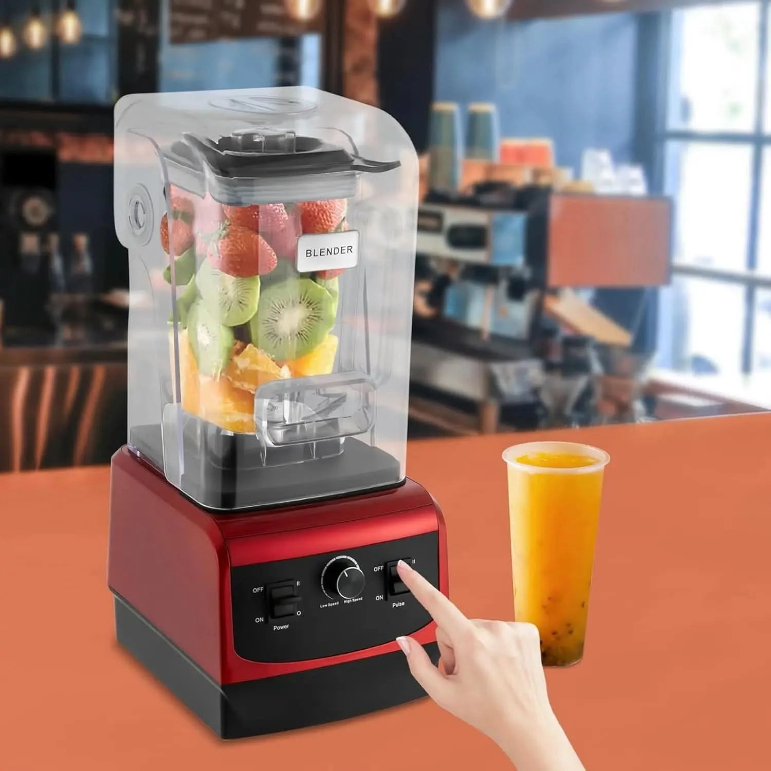 Professional Blender Slushy Machine 110V Commercial Grade Home Bar Blender with 74.4Oz Container Stainless Steel Smoothie Frozen - M & M Global