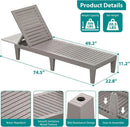 Outdoor Chaise Lounge Chair Set of 2 for Poolside Patio, Water-Resistant Tanning Chair Recliner with Adjustable Backrest,