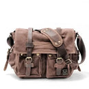 MUCHUAN Canvas Leather Men Messenger Bags   Big Satchel Shoulder Bags Male Laptop Briefcase Travel Handbag - M & M Global