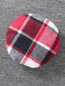 Girls’ 3-Piece Red Top, Plaid Skirt & Hat Set