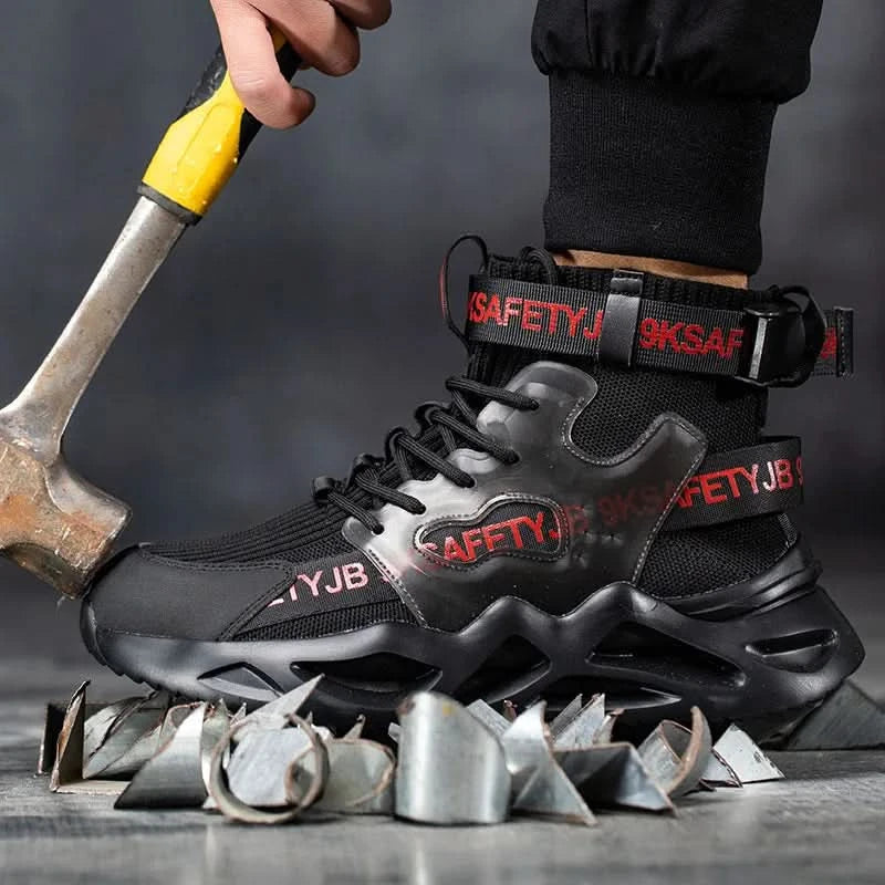 Lightweight Men Safety Shoes Steel Toe Work Sneakers Anti-smash Protective Shoes Anti-smash Anti-puncture Indestructible Shoes