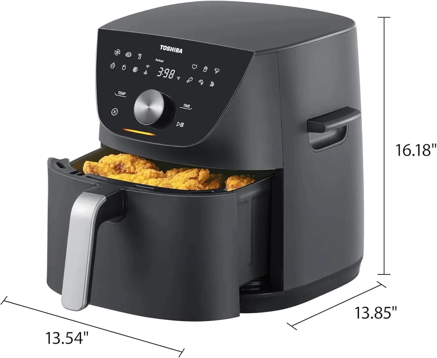 7.7QT Air Fryer, Family-Size for Quick and Easy Meals, 12 Preset Menus and Menu-IQ Function, 1°F Precision, 90% less fat, Double - M & M Global