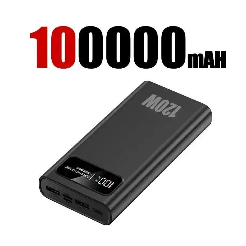 200000mAh Portable Power Bank External Battery High-capacity 120W Super Fast Charging LED Digital Display For Phone Durable Hot - M & M Global
