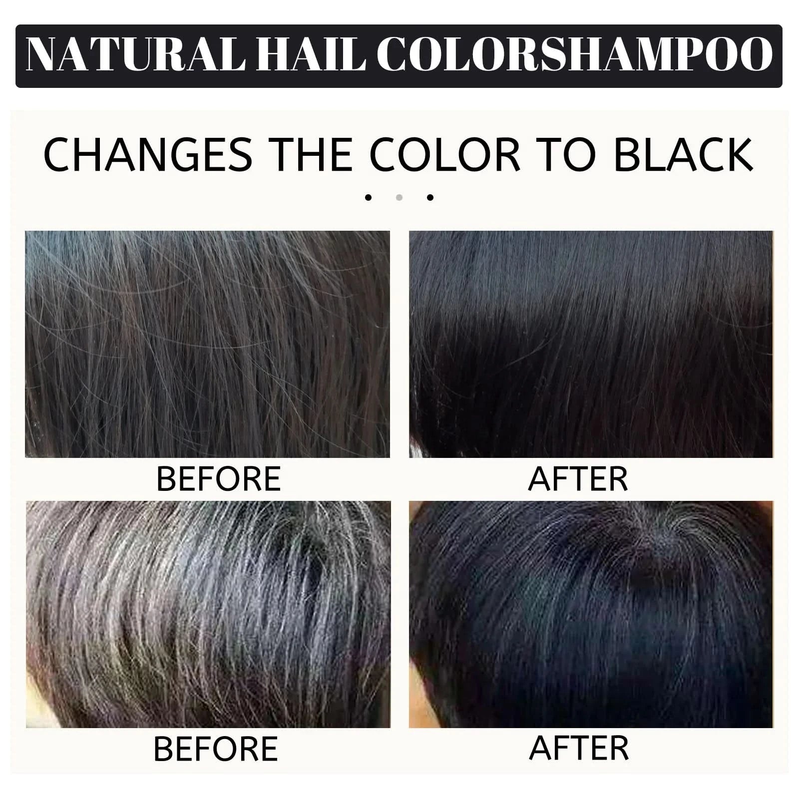 Hair Darkening Shampoo Repair Gray White Natural Color Dye Anti Scalp Itchy Care Dandruff Removal Polygonum Black Hair Shampoo - M & M Global