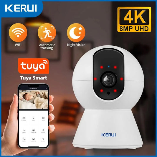 KERUI 5MP 4K Tuya Smart Mini WiFi IP Camera Indoor Wireless Home Security AI Human Detect CCTV Surveillance Camera Auto Tracking - M & M Global