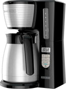 12-Cup Thermal Programmable Coffee maker, Brew Strength Selector, Auto-clean, Black and Silver - M & M Global