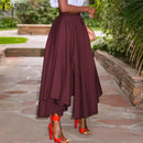 ZANZEA 2024 Summer Women Party Split Sundress Stylish Irregular Skirts High Waist Maxi Vestidos Solid Robe Saia Holiday Faldas