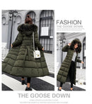 Korean Style Thickened Winter Cotton Jacket Women's Long Coat with Fur Collar Slim Fit Hooded Ladies' Cotton Padded Coat