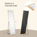 JHK Full Body Wall Mirror 59"x16"/64"x21" Standing or Wall-Hanging with Stand Aluminum Alloy Frame Bedroom Cloakroom Decoration