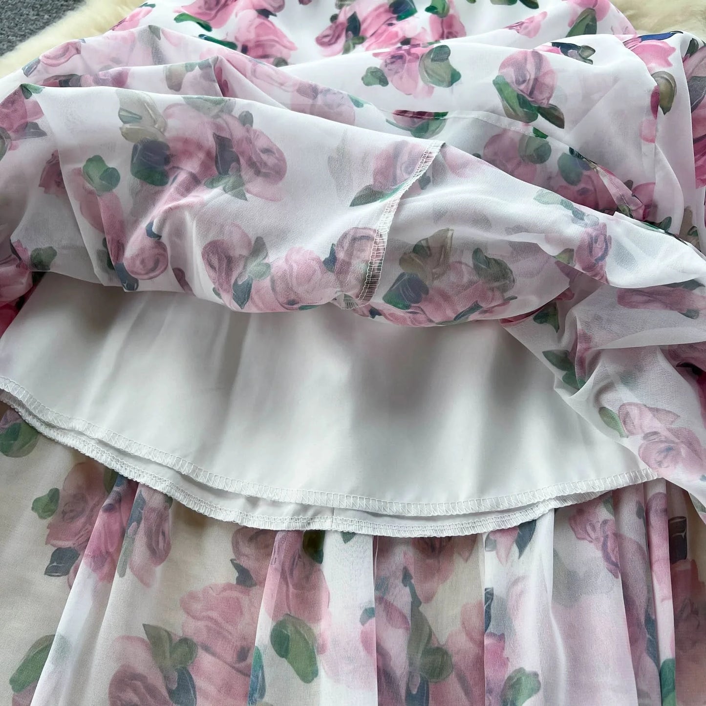 SINGREINY Beach Vacation Floral Print Dress Women Backless Lace Up Cross Bandage Ruched Korean Hotsweet Fashion Party Long Dress - M & M Global