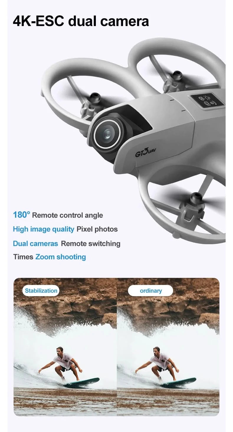 Original GT3 8K GPS Professional RC Drone Aerial Photography Remote Control Aircraft 5G HD Dual Camera Quadcopter Toys UAV Gifts - M & M Global